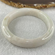 Type A Faint Lavender Green to White Jadeite Bangle 61.55g Internal Diameter 58.3mm 13.0 by 8.5mm (Slight External Roughs and Internal Lines) - Huangs Jadeite and Jewelry Pte Ltd