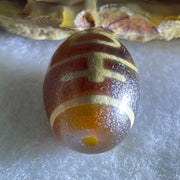 Natural Powerful Tibetan Old Oily Agate Double Nectar Vessel Dzi Bead Heavenly Master (Tian Zhu) 双花蜜容器眼天 6.08g 19.8 by 14.8mm - Huangs Jadeite and Jewelry Pte Ltd