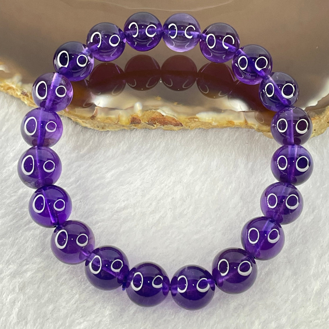 Very Good Grade Natural Amethyst Bracelet 24.31g 16cm 9.6mm 20 Beads - Huangs Jadeite and Jewelry Pte Ltd