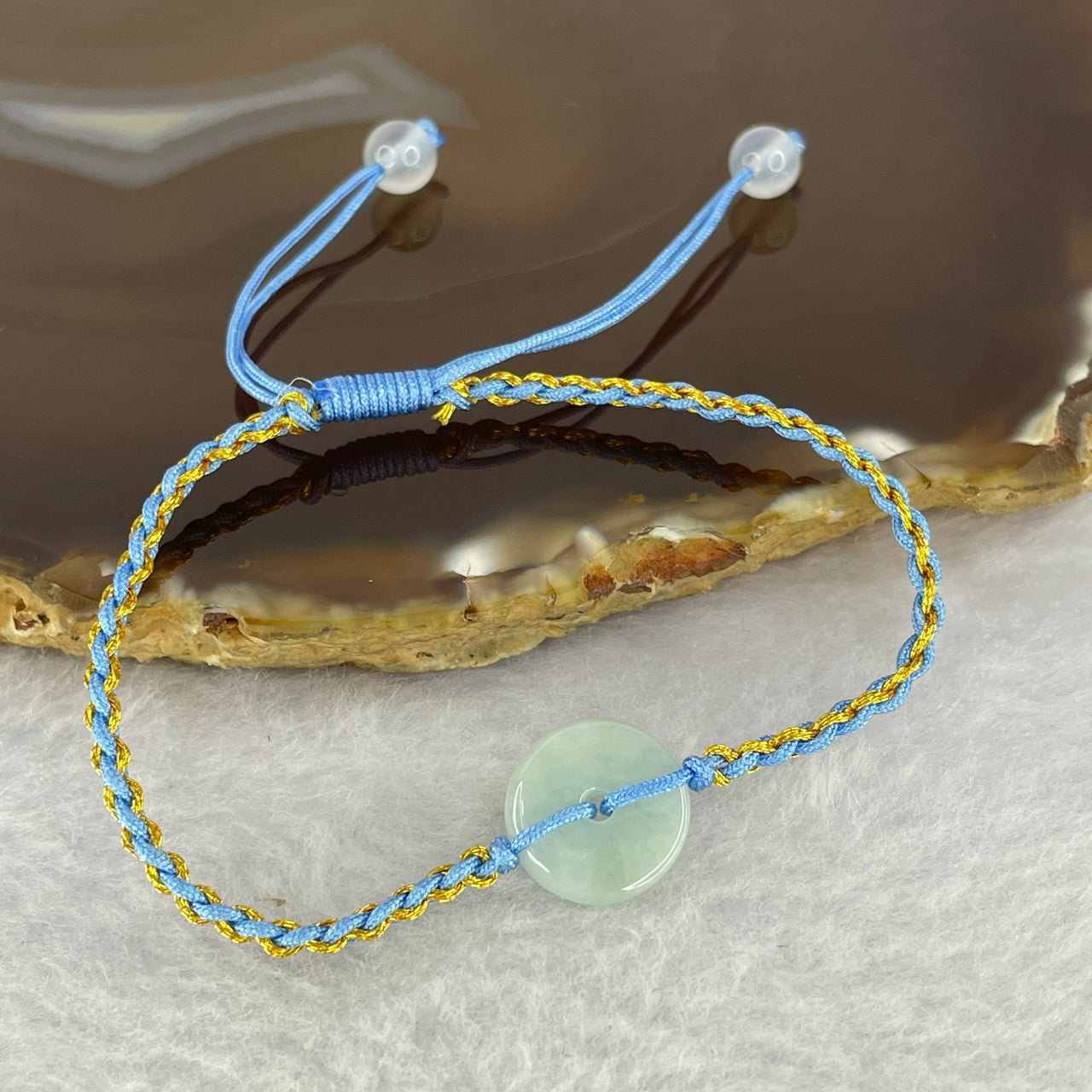 Type A Green Jadeite Ping An Kou Donut Bracelet 2.01g 12.9 by 2.6 mm - Huangs Jadeite and Jewelry Pte Ltd