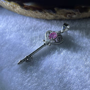 Natural Tourmaline Crystal Key with Charm Pendant in S925 Sliver 1.38g 5.2 by 3.8 by 2.0mm - Huangs Jadeite and Jewelry Pte Ltd