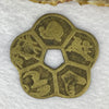 Ancient Prosperity Token Coin with Symbols 19.35g 49.0 by 49.2 by 1.6mm - Huangs Jadeite and Jewelry Pte Ltd