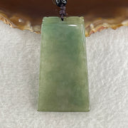Natural Type A Green with Yellowish Jadeite Wu Shi Pai Pendant 20.75g 45.6 by 25.5 by 5.9mm - Huangs Jadeite and Jewelry Pte Ltd