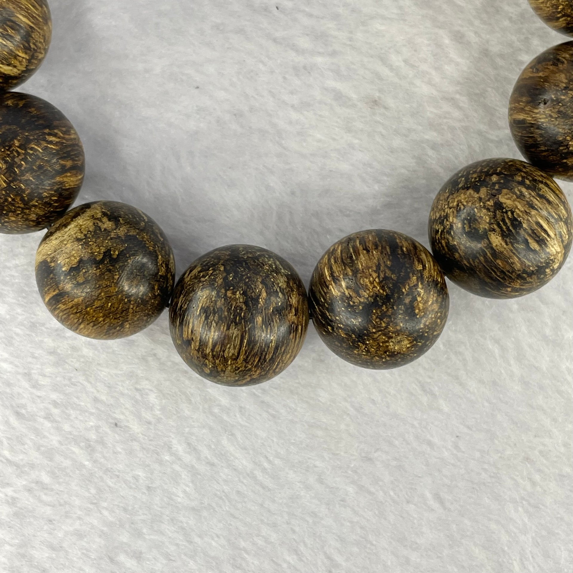 Natural Wild Vietnam Black Kynam Qi Nan Chen Xiang Mu Agarwood Beads Bracelet (Sinking Type 沉水) 天然野生越南黑奇南沉香珠手链 39.37g 20cm 18.0 mm 13 Beads - Huangs Jadeite and Jewelry Pte Ltd