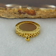 (Pre-Love) Imperial Harvest Type A Yellow Jadeite in 750 18K Yellow Gold 3.35g 17.7 by 3.8mm - Huangs Jadeite and Jewelry Pte Ltd