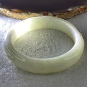 Natural Type A Light Green with Faint Lavender Jadeite Ruyi with Coins Bangle 51.57g Inner Diameter 54.3mm 13.4 by 8.2mm (Slight External Rough) - Huangs Jadeite and Jewelry Pte Ltd