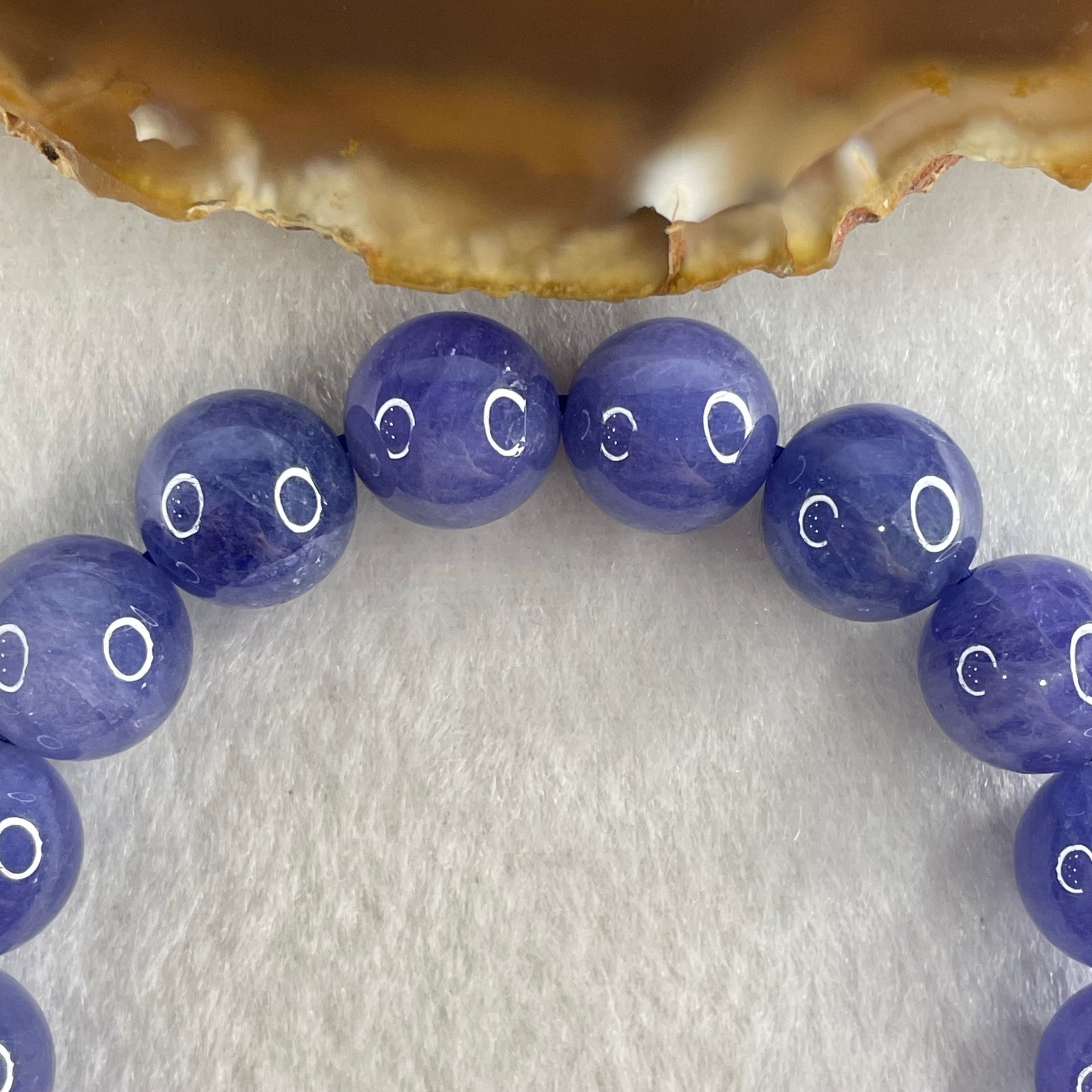 Above Average Grade Natural Blue Tanzanite Beads Bracelet 46.67g 16cm 11.8mm 17 Beads - Huangs Jadeite and Jewelry Pte Ltd