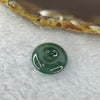 Type A Icy Dark Blueish Green Jadeite Ping An Kou Donut 平安扣 Pendant 2.27g 16.7 by 4.3 mm - Huangs Jadeite and Jewelry Pte Ltd