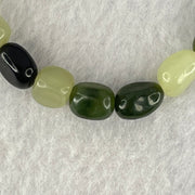 Natural Muti Color Serpentine Beads Bracelet 17.24g 14cm 8.5mm 18 Beads - Huangs Jadeite and Jewelry Pte Ltd