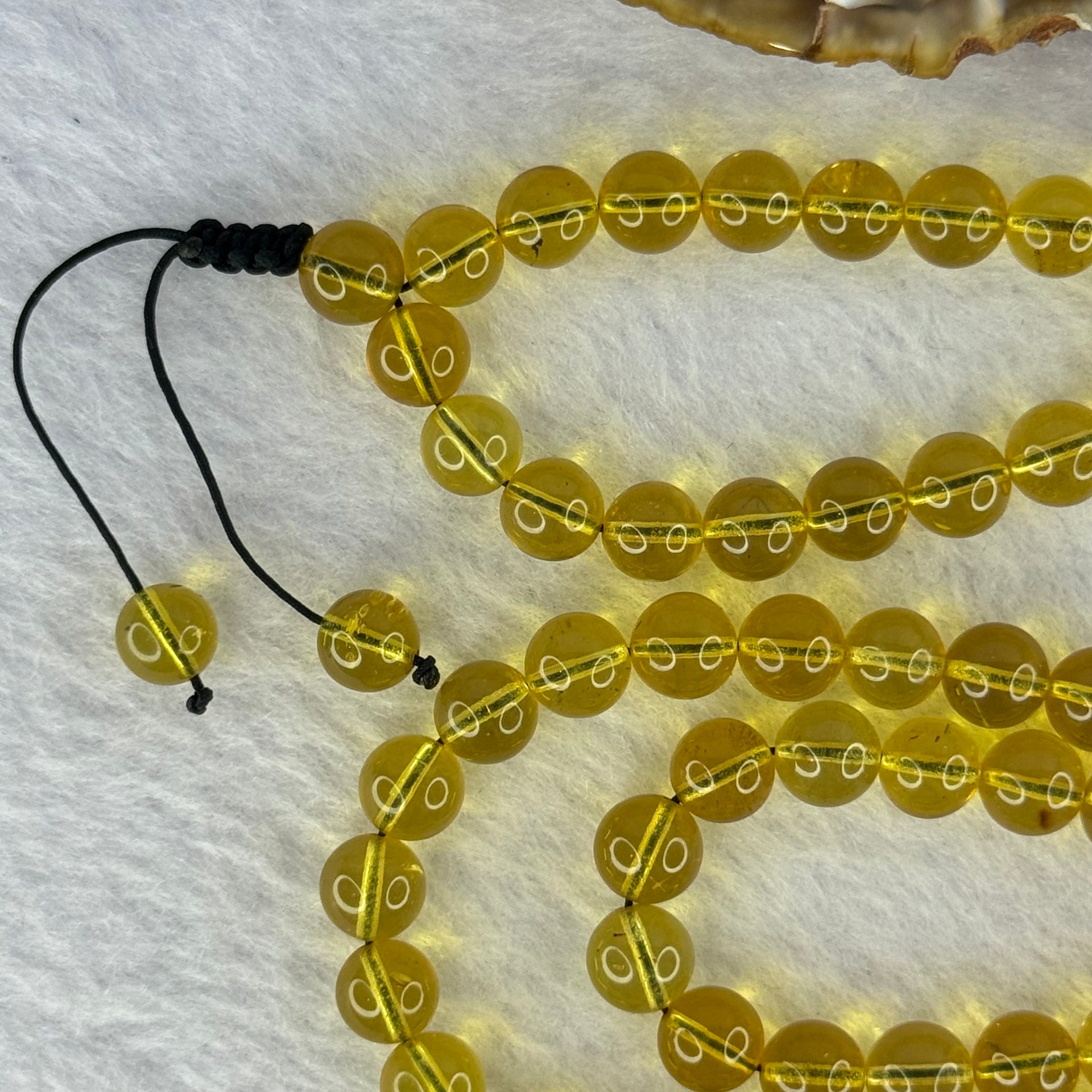 Natural Yellow Amber Foot Pendent 32.5 by 24.2 by 19.5mm with Yellow Amber Beads Necklace 6.9mm 104 Beads Total 22.56g - Huangs Jadeite and Jewelry Pte Ltd