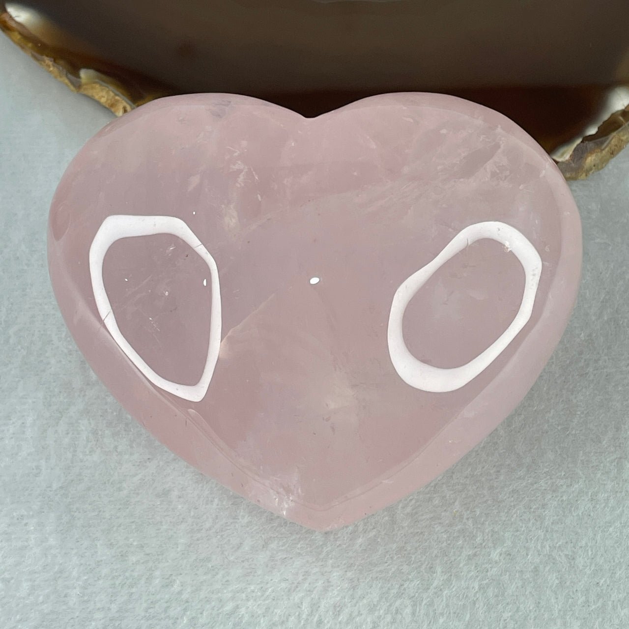 Above Average Grade Natural Rose Quartz Heart Shape Display 368.75g 71.5 by 86.0 by 47.8mm