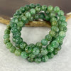 Type A Jelly Green Piao Hua Flora Jadeite Necklace 6.5mm 96 Beads 46.38g - Huangs Jadeite and Jewelry Pte Ltd
