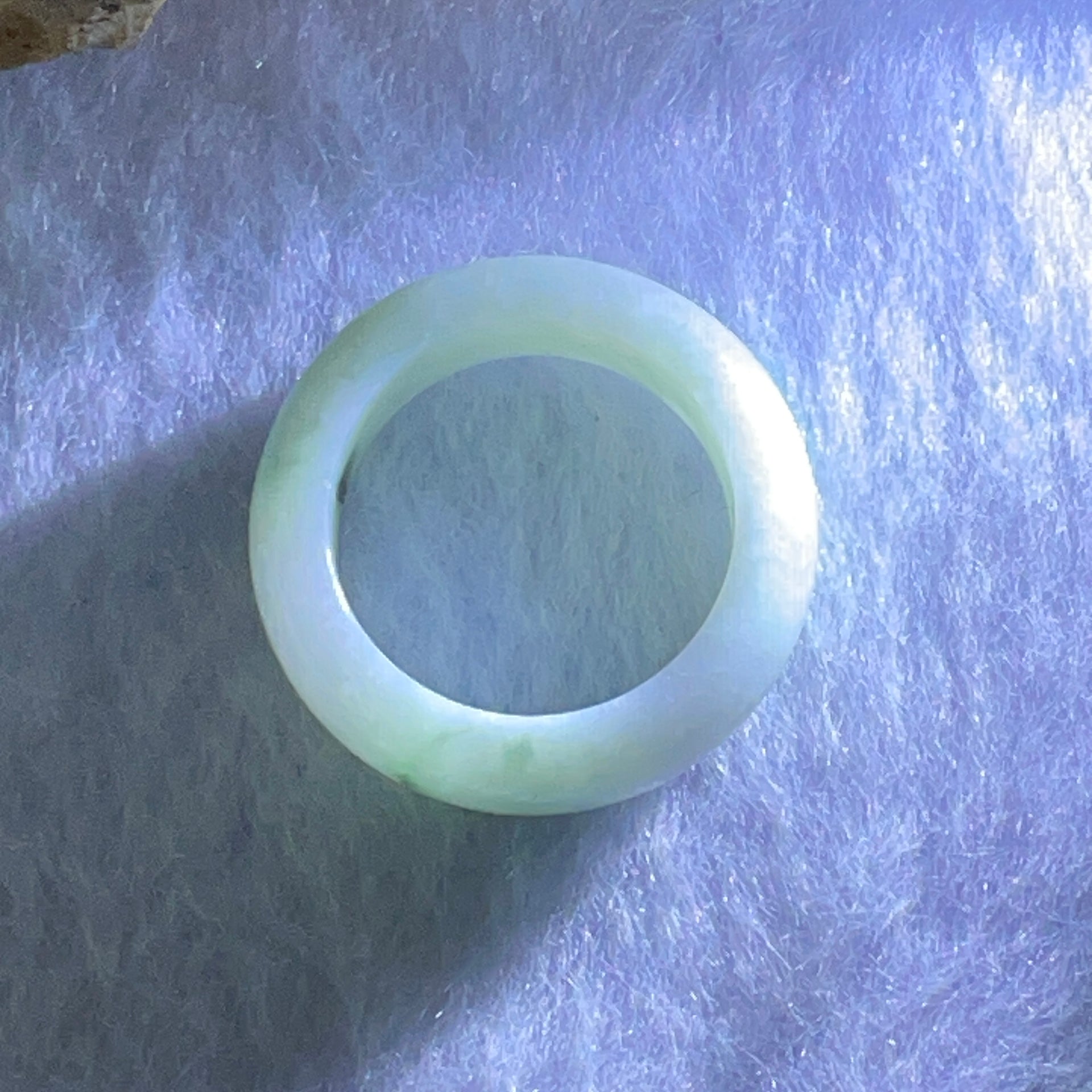 Type A Light Green with Moss Green Piao Hua Jadeite Ring 4.39g 7.0 by 3.9mm US7 HK15.2 - Huangs Jadeite and Jewelry Pte Ltd