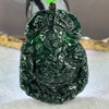 Type A Dark Blueish Green Jadeite God Of Fortune Cai Shen Ye Pendent 蓝水翡翠财神爷牌 45.82g 52.3 by 38.3 by 10.1mm - Huangs Jadeite and Jewelry Pte Ltd