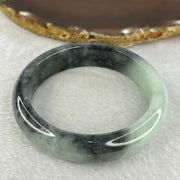 Type A Grey Wuji with Light Green Jadeite Bangle 62.29g Inner Diameter 55.1mm 14.2 by 8.6mm (Very Fine Internal Lines) - Huangs Jadeite and Jewelry Pte Ltd