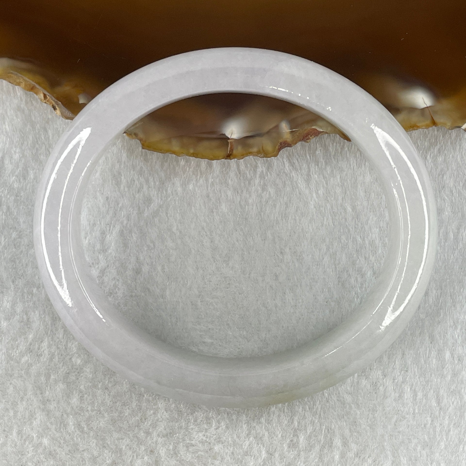 Type A Natural Jelly Lavender Light Green Jadeite Oval Bangle 41.51g Inner Diameter 52.7mm 11.8 by 7.4mm (Very Slight Internal Lines) - Huangs Jadeite and Jewelry Pte Ltd