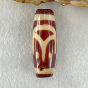 Natural Powerful Tibetan Old Oily Red White Agate One Eye Fire Sign Dzi Bead Heavenly Master (Tian Zhu) 一眼火天珠 10.52g 38.0 by 13.3mm - Huangs Jadeite and Jewelry Pte Ltd