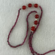 Natural Red Garnet Beads Necklace 11.30g 48cm 6.7mm 8Beads - 2.5mm 94Beads - Huangs Jadeite and Jewelry Pte Ltd