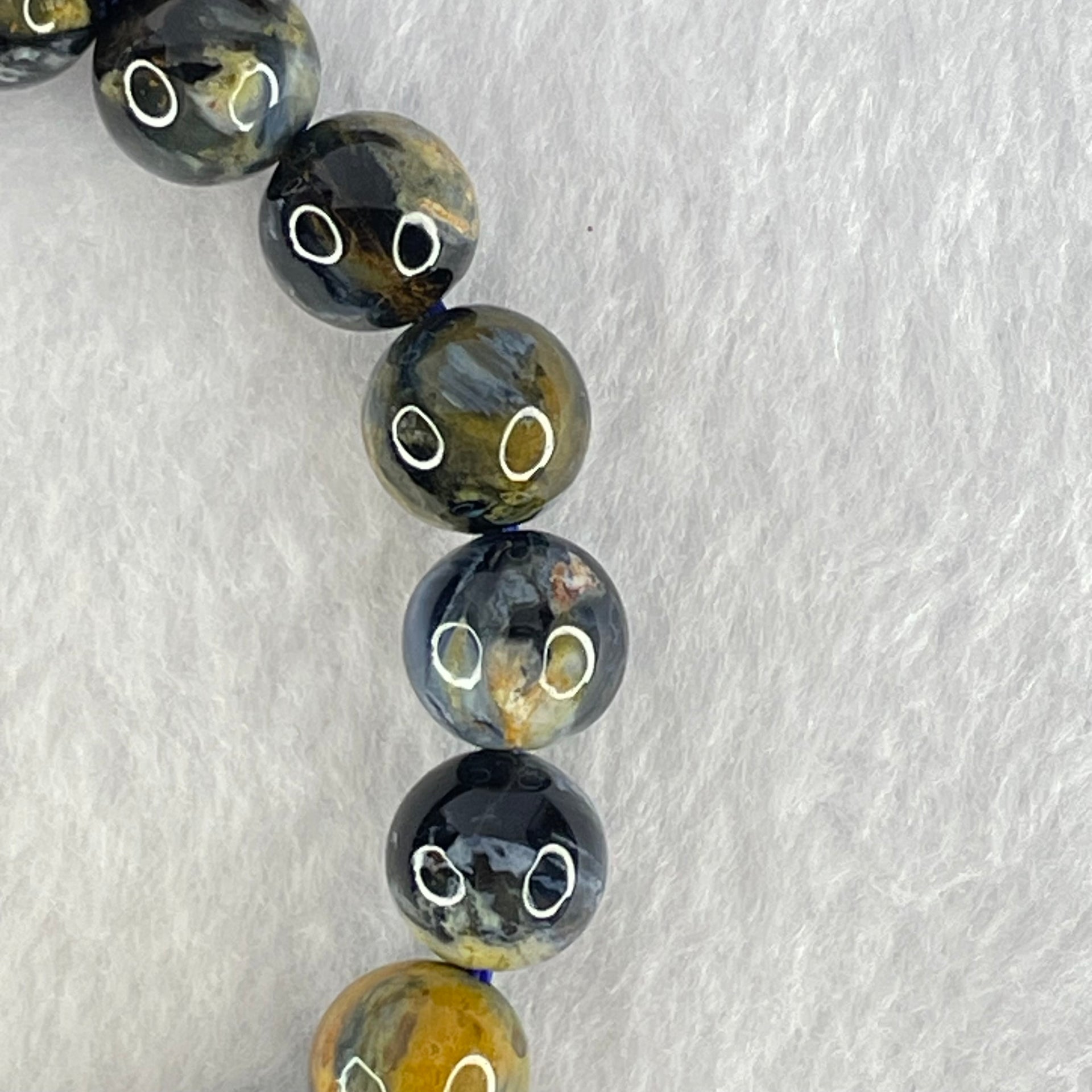 Good Grade Natural Petersite Beads Bracelet 25.85g 16cm 10.3mm 19 Beads - Huangs Jadeite and Jewelry Pte Ltd