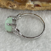 Natural Type A Green Jadeite Ring in S925 Sliver 2.44g 9.6 by 7.3 by 4.5mm US 6.7 Hk 14.8 - Huangs Jadeite and Jewelry Pte Ltd