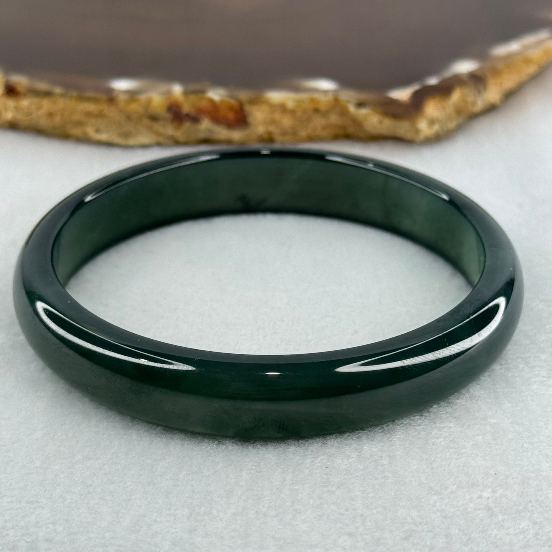 Good Grade Type A Icy Blueish Green Jadeite Bangle Internal Diameter 57.6mm 34.25g 10.7 by 6.8mm (Perfect) - Huangs Jadeite and Jewelry Pte Ltd