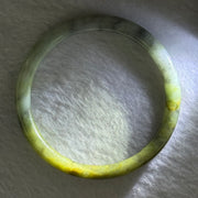 Type A Brownish Green with Green Piao Hua Jadeite Bangle 19.16g Internal Diameter 53.5mm 6.5 by 6.7mm (Slight External Line) - Huangs Jadeite and Jewelry Pte Ltd