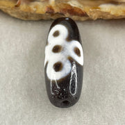 Natural Powerful Tibetan Old Oily Agate 5 Eyes Lightning Dzi Bead Heavenly Master (Tian Zhu) 五眼闪电天珠 5.50g 29.0 by 11.0mm - Huangs Jadeite and Jewelry Pte Ltd