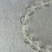 Natural Clear Quartz Beads with Inscription Bracelet 42.26g 17.5cm 12.3mm 17 Beads - Huangs Jadeite and Jewelry Pte Ltd