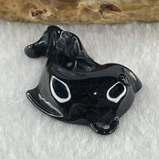 Type A Opaque Black Omphacite Dolphine Pendant Charm 4.34g 32.2 by 24.1 by 6.6mm - Huangs Jadeite and Jewelry Pte Ltd