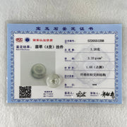 Type A Semi Icy Faint Lavender Green With Wuji Grey Piao Hua Jadeite Ping An Kou Donut Pendant 3.26g 16.2 by 6.1mm - Huangs Jadeite and Jewelry Pte Ltd