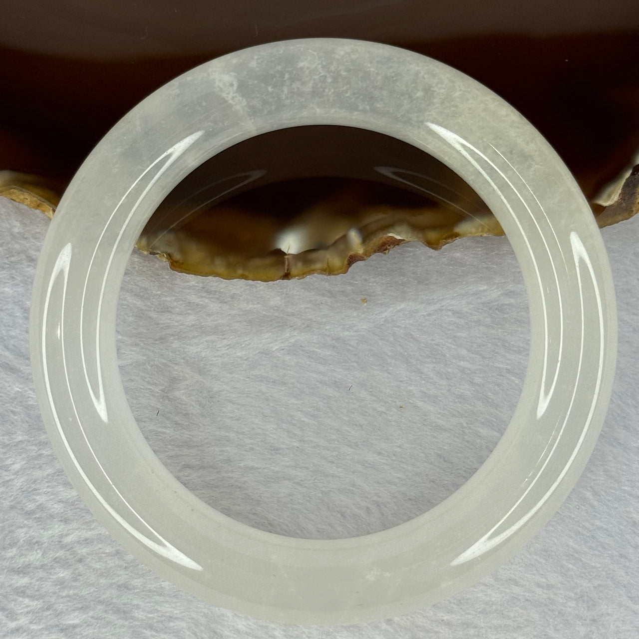 Transparent to White Quartzite Jade Bangle 天山玉手镯 Internal Diameter 57.0mm 66.19g 12.7 by 11.8mm - Huangs Jadeite and Jewelry Pte Ltd