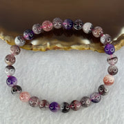 Natural Super 7 Beads Bracelet 11.54g 16cm 6.8mm 28 Beads - Huangs Jadeite and Jewelry Pte Ltd