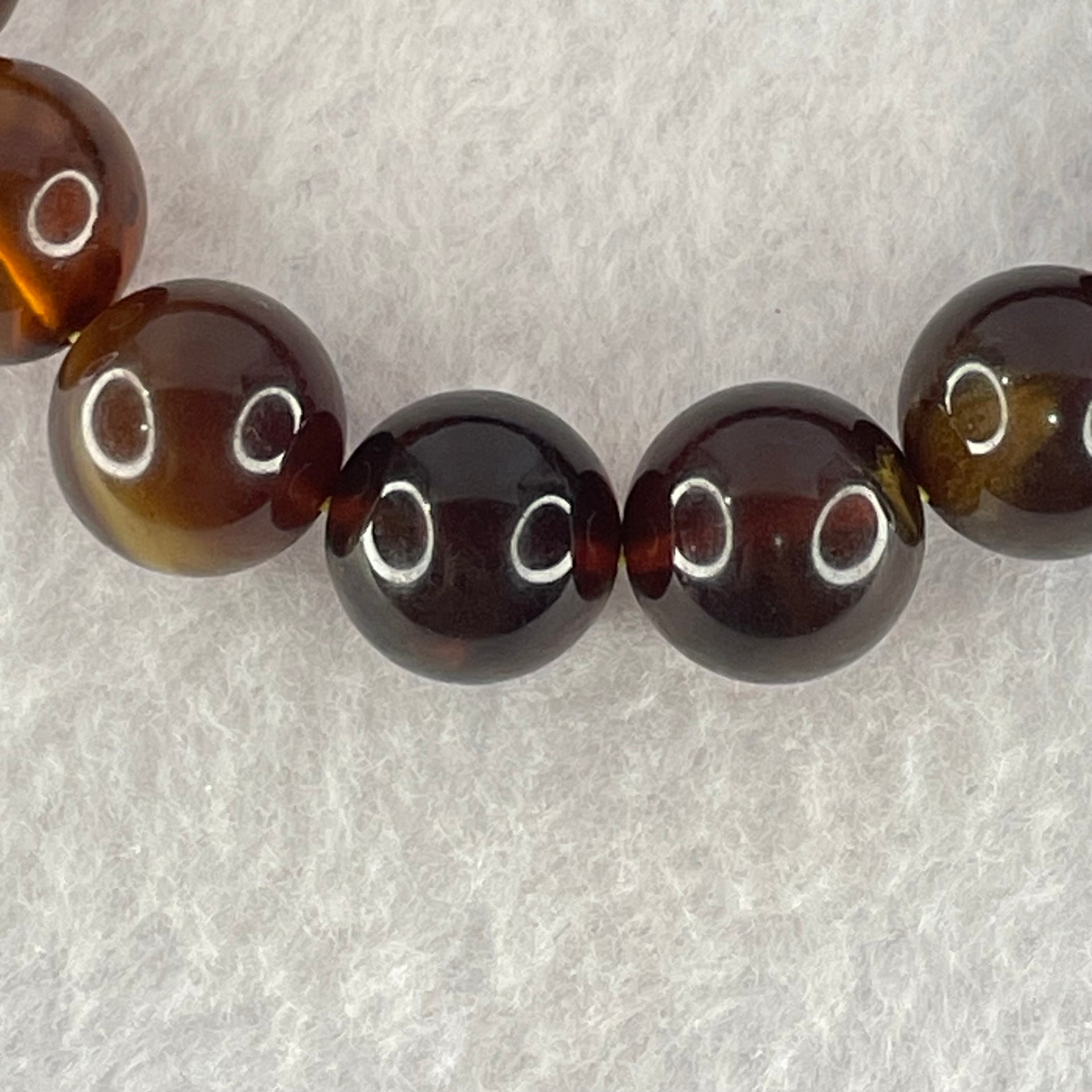 Natural Cognac Amber Beads Bracelet 17.69g 17cm 12.9mm 16 Beads - Huangs Jadeite and Jewelry Pte Ltd