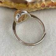 Good Grade Natural Golden Rutilated Quartz Cabochon in S925 Silver Ring 2.93g 10.9 by 8.9 by 5.5mm - Huangs Jadeite and Jewelry Pte Ltd