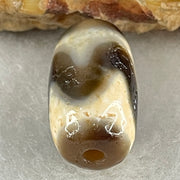 Natural Powerful Tibetan Old Oily Agate Tiger Tooth Daluo Dzi Bead Heavenly Master (Tian Zhu) 2.86g 18.6 by 10.3mm - Huangs Jadeite and Jewelry Pte Ltd