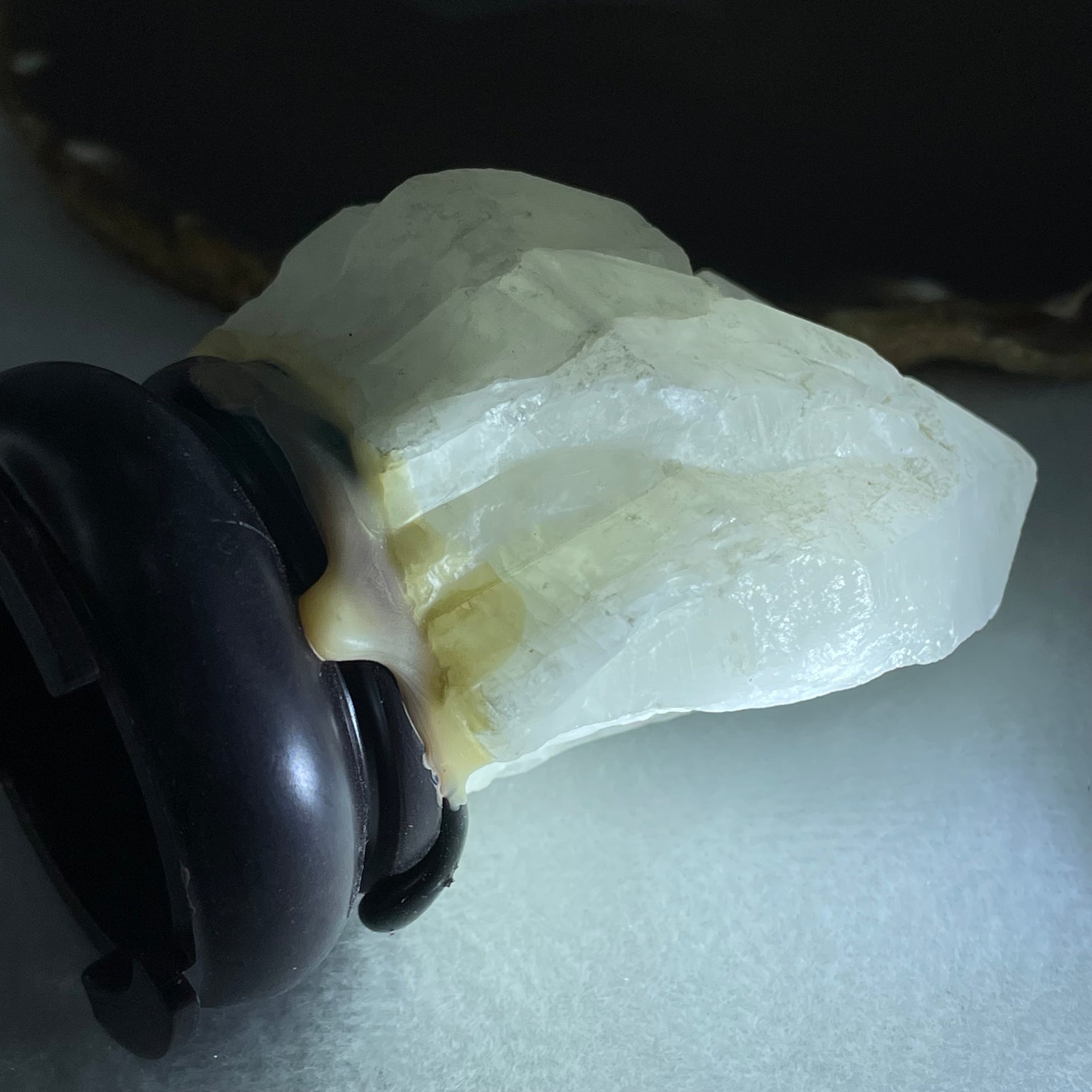 Natural Milky White Quartz Display 230.21g 63.1 by 48.2 by 87.6mm - Huangs Jadeite and Jewelry Pte Ltd