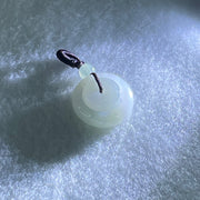 Type A Faint Lavender Jadeite Double Ping An Kou Donut Charm Pendant 4.40g 18.3 by 7.0mm - Huangs Jadeite and Jewelry Pte Ltd
