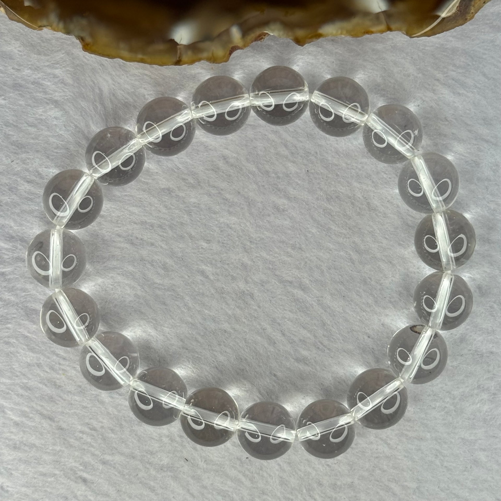 Natural Clear Quartz Bracelet 天然白水晶手链 30.80g 17cm 10.6mm 19 Beads - Huangs Jadeite and Jewelry Pte Ltd