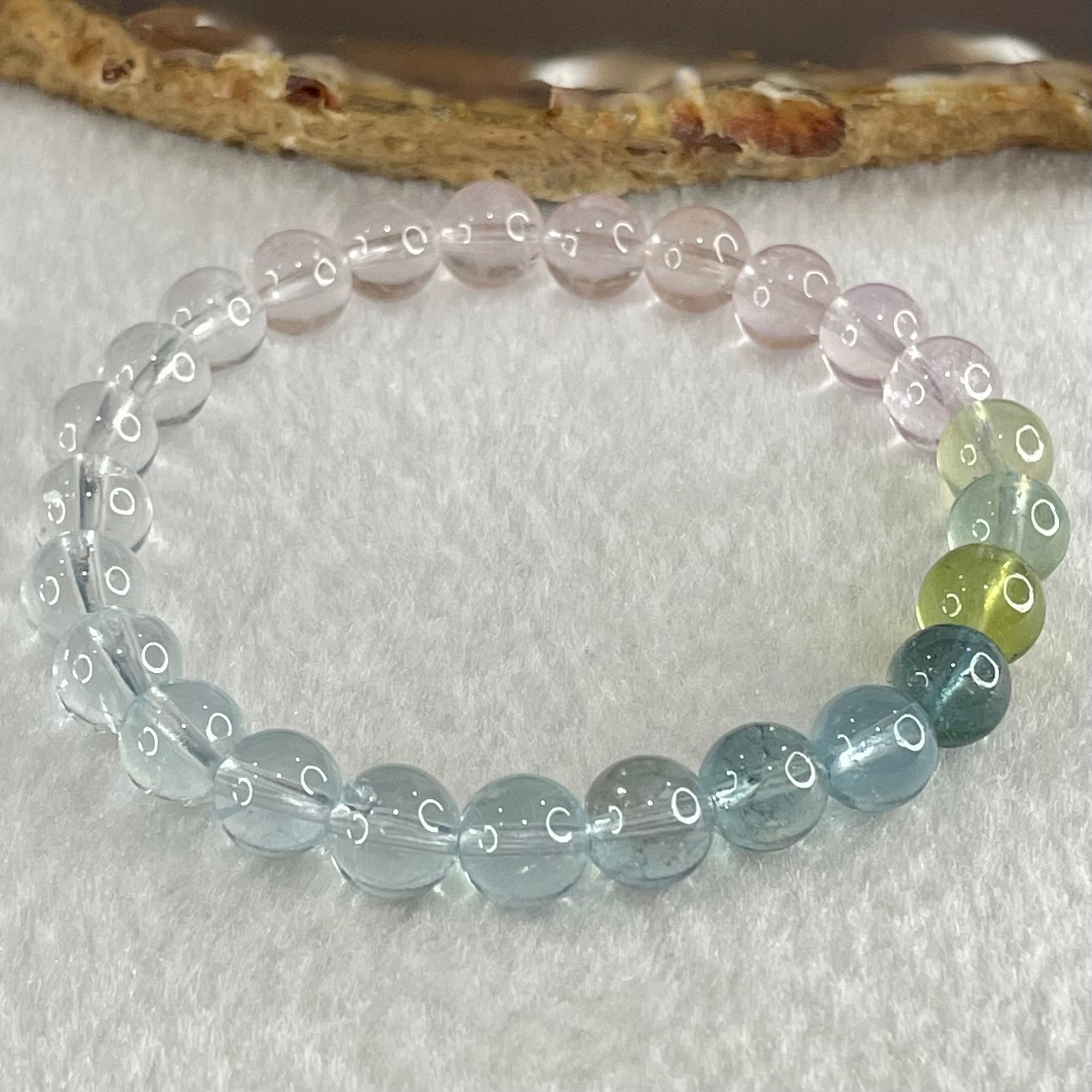 Very Very High Grade Transparent Natural Morganite Beryl Beads Bracelet 15.15g 15.5cm 7.7mm 25 Beads - Huangs Jadeite and Jewelry Pte Ltd