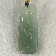 Type A Semi Icy Blueish Green Jadeite Gui Ren Benefactor Pendant 17.27g 48.5 by 19.6 by 7.7mm - Huangs Jadeite and Jewelry Pte Ltd