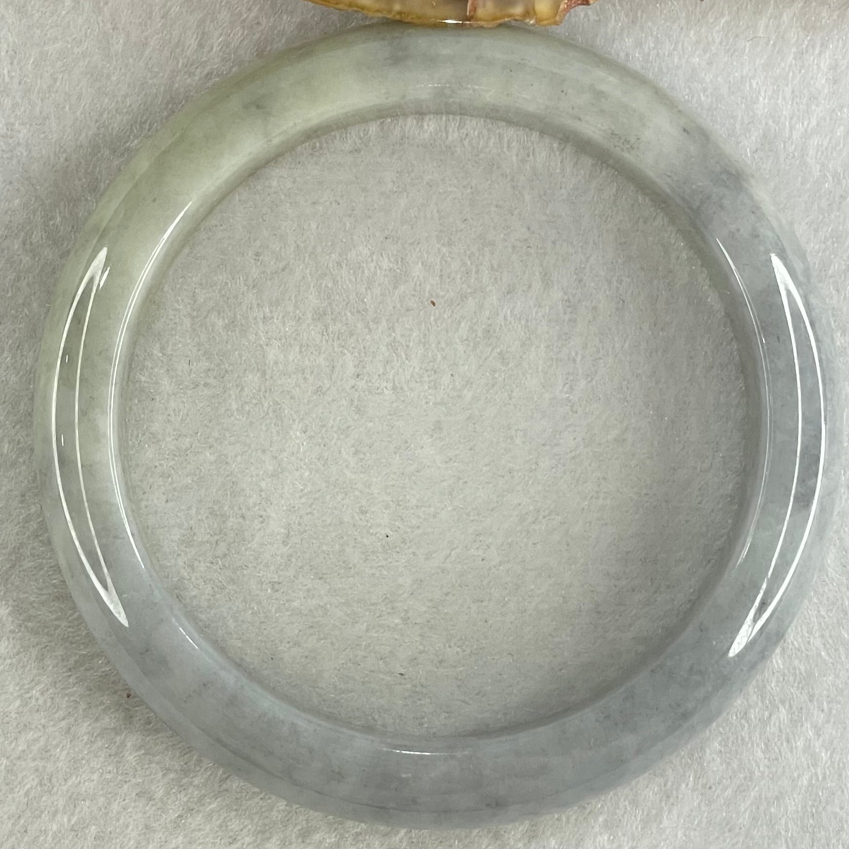 Type A Light Blueish Green with Brownish Yellow Patch Jadeite Bangle 59.53g Internal Diameter 57.4mm 13.4 by 8.3mm (Close to Perfect) - Huangs Jadeite and Jewelry Pte Ltd