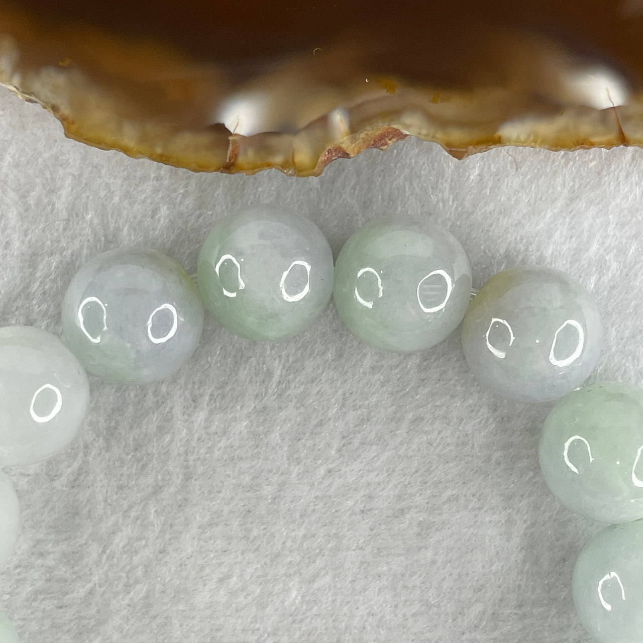 Natural Type A Sky Blue Jadeite Beads Bracelet 60.46g 16.5cm 13.1mm 16 Beads