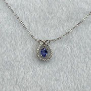 Natural Amethyst in S925 Sliver Necklace 1.85g by 5.5 by 3.6 by 2.2mm - Huangs Jadeite and Jewelry Pte Ltd