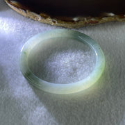 Natural Type A Jelly Light Green Jadeite Oval Bangle 22.10g Inner Diameter 53.8mm 6.3 by 7.1mm (Slight Internal Lines) - Huangs Jadeite and Jewelry Pte Ltd