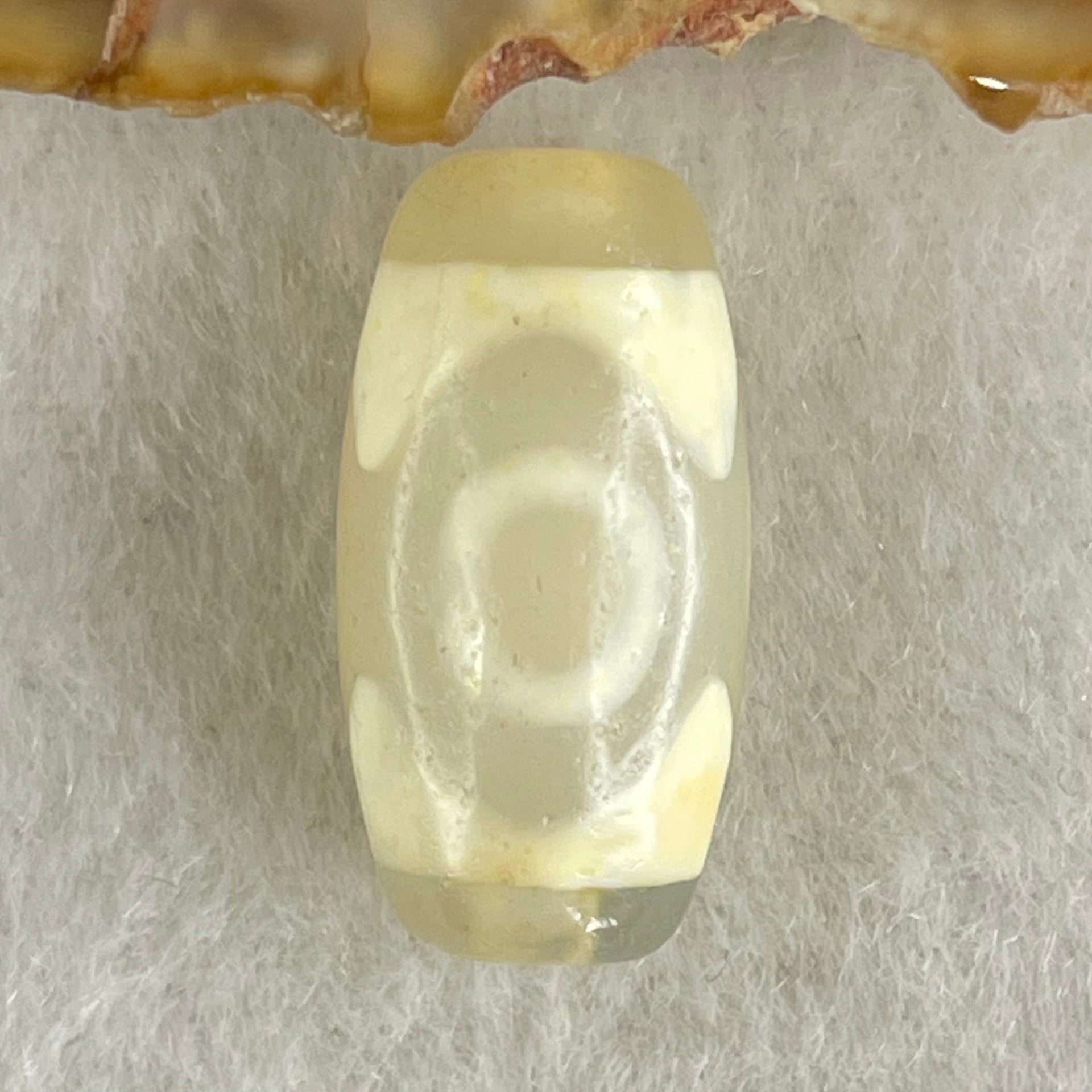 Natural Powerful Tibetan Old Oily Agate 3 Eyes Dzi Bead Heavenly Master (Tian Zhu) 三眼天诛 3.06g 20.1 by 10.3mm - Huangs Jadeite and Jewelry Pte Ltd