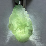 Type A Lavender Green Jadeite Dragon Pendent 47.71g 66.7 by 40.8 by 11.2mm - Huangs Jadeite and Jewelry Pte Ltd