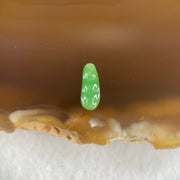 Type A Old Mine Full Green Jadeite Peapod Charm Stone For Setting 0.15g 10.3 by 4.0 by 2.0mm - Huangs Jadeite and Jewelry Pte Ltd