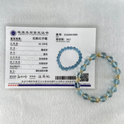 Good Grade Natural Blue Topaz Beads Bracelet 26.61g 16cm 8.8mm 16 Beads - Huangs Jadeite and Jewelry Pte Ltd