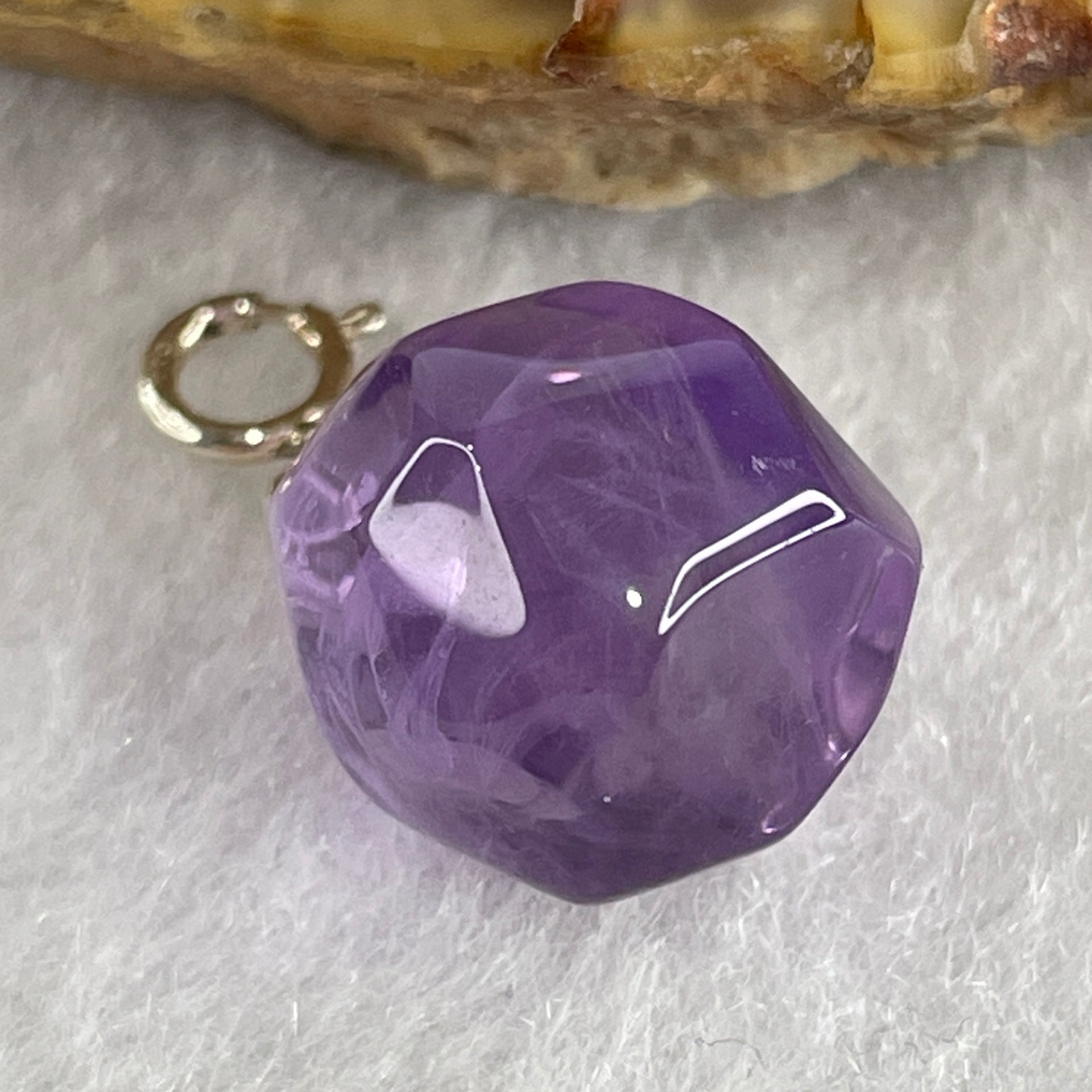 Natural Amethyst Pebble Pendant 2.92g 13.2 by 12.5mm - Huangs Jadeite and Jewelry Pte Ltd