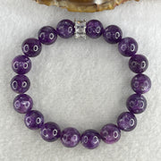 Certified Natural Purple Mica Jade Beads Bracelet 28.95g 15cm 10.3mm 18Beads - Huangs Jadeite and Jewelry Pte Ltd